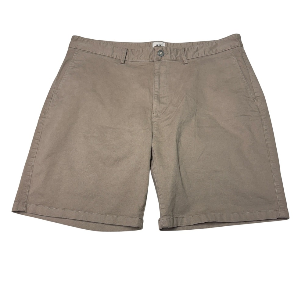 Flint and Tinder 365 Chino Shorts Mens 38X8 Khaki Tan Cotton Stretch Flat Front